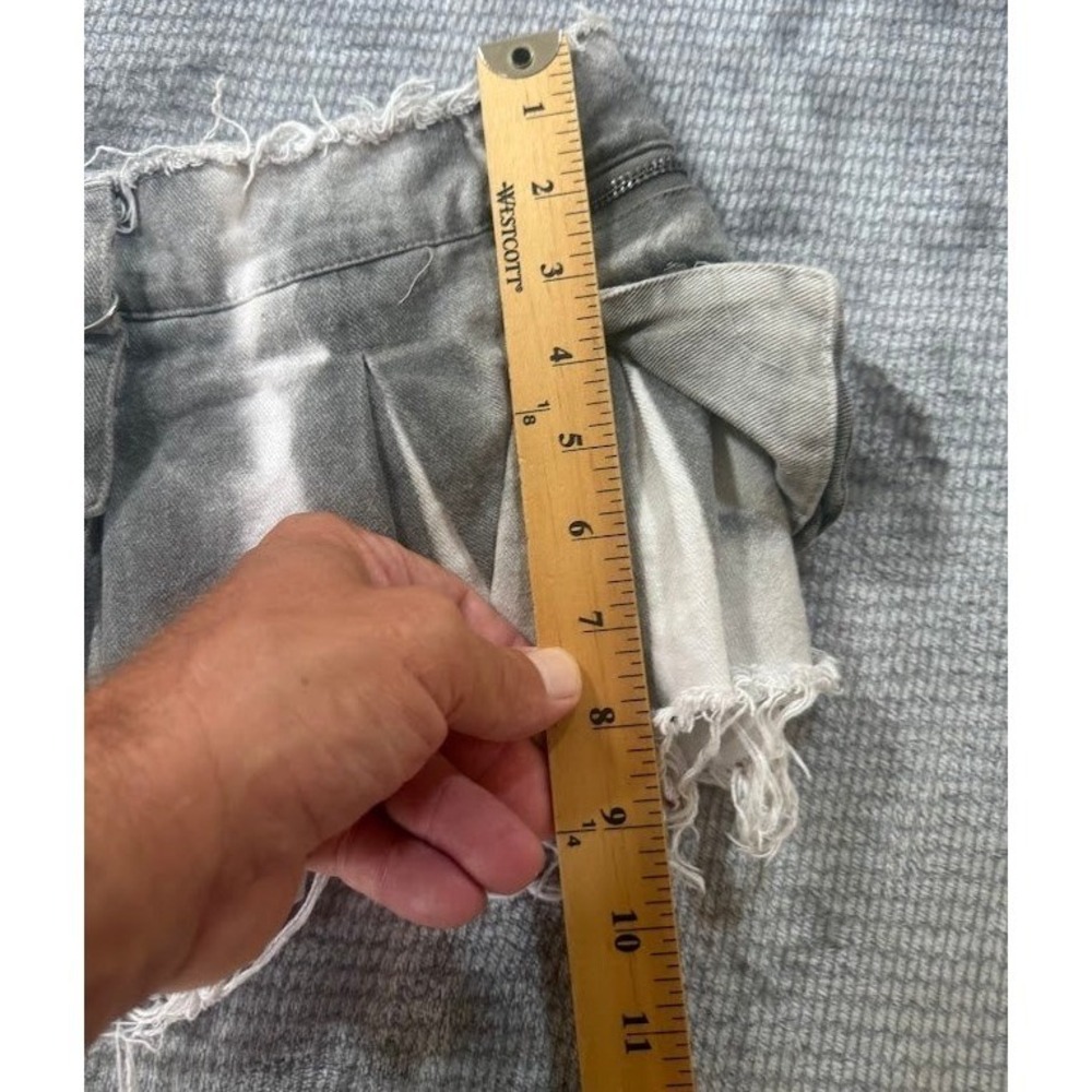 Dolls Kill x Slipknot Acid Wash Pleated Cargo Mini Skirt Grey White Small 28X10 - Picture 6 of 6